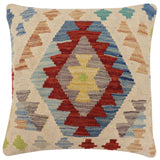 Rustic Hensley Turkish Hand-Woven Kilim Pillow - 18'' x 18''