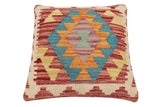 handmade Traditional Pillow Red Blue Hand-Woven SQUARE 100% WOOL Hand woven turkish pillow2' x 2'