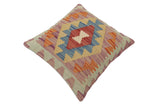 handmade Traditional Pillow Red Blue Hand-Woven SQUARE 100% WOOL  Hand woven turkish pillow  2 x 2