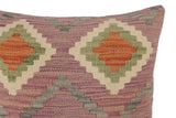 handmade Traditional Pillow Purple Rust Hand-Woven SQUARE 100% WOOL Hand woven turkish pillow2' x 2'
