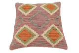 handmade Traditional Pillow Purple Rust Hand-Woven SQUARE 100% WOOL Hand woven turkish pillow2' x 2'
