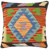 Southwestern Newman Turkish Hand-Woven Kilim Pillow - 18'' x 18''