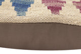 handmade Traditional Pillow Beige Red Hand-Woven SQUARE 100% WOOL Hand woven turkish pillow2' x 2'