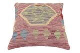 handmade Traditional Pillow Purple Gray Hand-Woven SQUARE 100% WOOL Hand woven turkish pillow2' x 2'