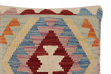 handmade Traditional Pillow Blue Red Hand-Woven SQUARE 100% WOOL Hand woven turkish pillow2' x 2'