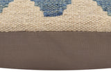 handmade Traditional Pillow Blue Red Hand-Woven SQUARE 100% WOOL Hand woven turkish pillow2' x 2'