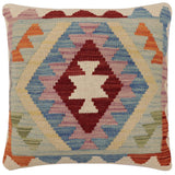 Tribal Mcconnel Turkish Hand-Woven Kilim Pillow - 18'' x 18''