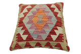 handmade Traditional Pillow Red Blue Hand-Woven SQUARE 100% WOOL  Hand woven turkish pillow  2 x 2