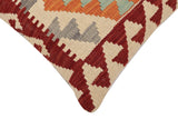 handmade Traditional Pillow Beige Red Hand-Woven SQUARE 100% WOOL Hand woven turkish pillow2' x 2'