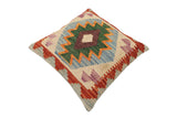 handmade Traditional Pillow Blue Rust Hand-Woven SQUARE 100% WOOL Hand woven turkish pillow2' x 2'