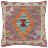 handmade Traditional Pillow Purple Rust Hand-Woven SQUARE 100% WOOL Hand woven turkish pillow2' x 2'