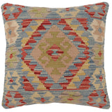 Boho Chic Bell Turkish Hand-Woven Kilim Pillow - 19 x 19