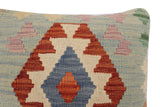 handmade Traditional Pillow Blue Rust Hand-Woven SQUARE 100% WOOL  Hand woven turkish pillow  2 x 2