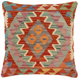 Southwestern Moran Turkish Hand-Woven Kilim Pillow - 18'' x 18''