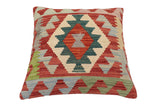 handmade Traditional Pillow Red Blue Hand-Woven SQUARE 100% WOOL Hand woven turkish pillow2' x 2'