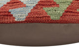 handmade Traditional Pillow Red Blue Hand-Woven SQUARE 100% WOOL Hand woven turkish pillow2' x 2'