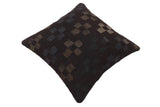 handmade Traditional Pillow Black Blue Hand-Woven SQUARE 100% WOOL Hand woven turkish pillow2' x 2'