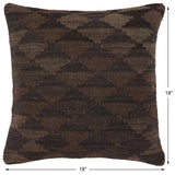 handmade Traditional Pillow Black Brown Hand-Woven SQUARE 100% WOOL Hand woven turkish pillow2' x 2'