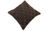 handmade Traditional Pillow Black Brown Hand-Woven SQUARE 100% WOOL Hand woven turkish pillow2' x 2'
