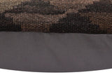 handmade Traditional Pillow Black Brown Hand-Woven SQUARE 100% WOOL Hand woven turkish pillow2' x 2'