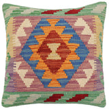 Boho Chic James Turkish Hand-Woven Kilim Pillow - 18'' x 18''