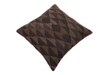 handmade Traditional Pillow Brown Brown Hand-Woven SQUARE 100% WOOL Hand woven turkish pillow2' x 2'