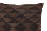 handmade Traditional Pillow Brown Brown Hand-Woven SQUARE 100% WOOL Hand woven turkish pillow2' x 2'