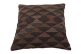 handmade Traditional Pillow Brown Brown Hand-Woven SQUARE 100% WOOL Hand woven turkish pillow2' x 2'