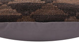 handmade Traditional Pillow Brown Brown Hand-Woven SQUARE 100% WOOL Hand woven turkish pillow2' x 2'