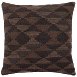 handmade Traditional Pillow Brown Brown Hand-Woven SQUARE 100% WOOL Hand woven turkish pillow2' x 2'