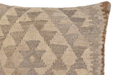 handmade Traditional Pillow Beige Gray Hand-Woven SQUARE 100% WOOL Hand woven turkish pillow2' x 2'