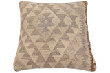 handmade Traditional Pillow Beige Gray Hand-Woven SQUARE 100% WOOL Hand woven turkish pillow2' x 2'