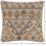 handmade Traditional Pillow Beige Brown Hand-Woven SQUARE 100% WOOL Hand woven turkish pillow2' x 2'