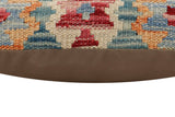 handmade Traditional Pillow Green Blue Hand-Woven SQUARE 100% WOOL Hand woven turkish pillow2' x 2'