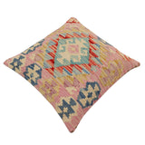 handmade Traditional Pillow Blue Beige Hand-Woven SQUARE 100% WOOL Hand woven turkish pillow2' x 2'