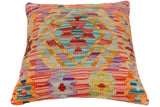 handmade Traditional Pillow Rust Gold Hand-Woven SQUARE 100% WOOL Hand woven turkish pillow2' x 2'