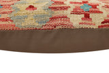 handmade Traditional Pillow Rust Beige Hand-Woven SQUARE 100% WOOL Hand woven turkish pillow2' x 2'