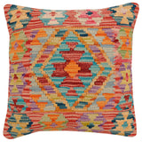 Boho Chic Joel Turkish Hand-Woven Kilim Pillow - 18'' x 18''