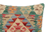 handmade Traditional Pillow Green Rust Hand-Woven SQUARE 100% WOOL Hand woven turkish pillow2' x 2'