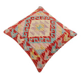 handmade Traditional Pillow Red Beige Hand-Woven SQUARE 100% WOOL Hand woven turkish pillow2' x 2'