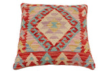 handmade Traditional Pillow Red Beige Hand-Woven SQUARE 100% WOOL Hand woven turkish pillow2' x 2'