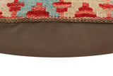 handmade Traditional Pillow Red Beige Hand-Woven SQUARE 100% WOOL Hand woven turkish pillow2' x 2'