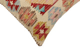 handmade Traditional Pillow Beige Red Hand-Woven SQUARE 100% WOOL Hand woven turkish pillow2' x 2'