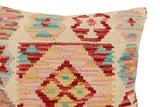 handmade Traditional Pillow Beige Red Hand-Woven SQUARE 100% WOOL Hand woven turkish pillow2' x 2'