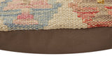 handmade Traditional Pillow Beige Red Hand-Woven SQUARE 100% WOOL Hand woven turkish pillow2' x 2'