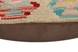 handmade Traditional Pillow Beige Red Hand-Woven SQUARE 100% WOOL Hand woven turkish pillow2' x 2'