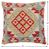 handmade Traditional Pillow Red Blue Hand-Woven SQUARE 100% WOOL Hand woven turkish pillow2' x 2'