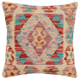 handmade Traditional Pillow Red Blue Hand-Woven SQUARE 100% WOOL Hand woven turkish pillow2' x 2'