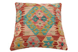 handmade Traditional Pillow Red Blue Hand-Woven SQUARE 100% WOOL Hand woven turkish pillow2' x 2'