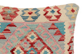 handmade Traditional Pillow Red Blue Hand-Woven SQUARE 100% WOOL Hand woven turkish pillow2' x 2'